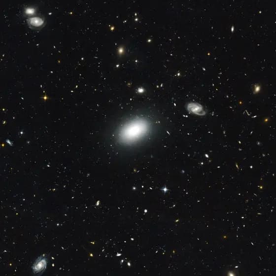 Galaxies in the Groth Strip, photographed by Hubble on June 23, 2004